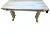 Bureau assis/debout réglable mécaniquement en bois de hêtre et métal « Binsfeld »